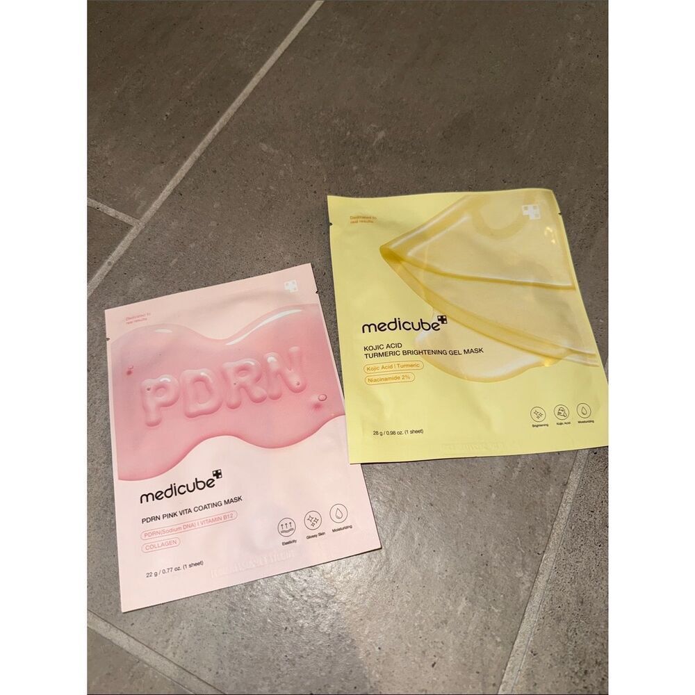 Medicube Women Skincare Mask Pack - Pink & Yellow Sheet Masks